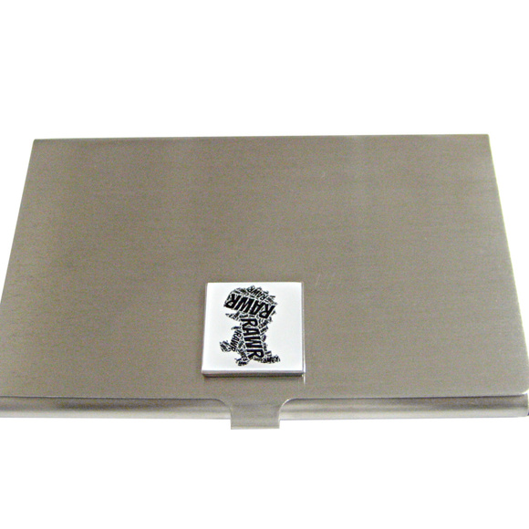 Amazon.com: Funny Bathroom Quote Dinosaur Metal Tin Sign  Square Fun T Rex Dinosaur Business Card Holder